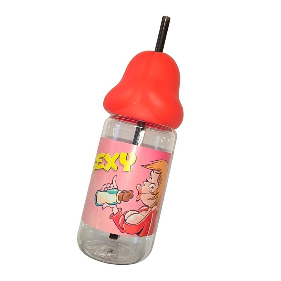 DIABLO PICANTE - BIBERON A FORMA DI PENE 360 ML ROSSO